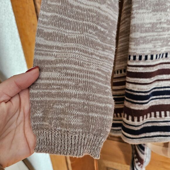 HANNAH CARDIGAN SWEATER Women's M FRINGE BOHO NEUTRAL - Picture 6 of 8